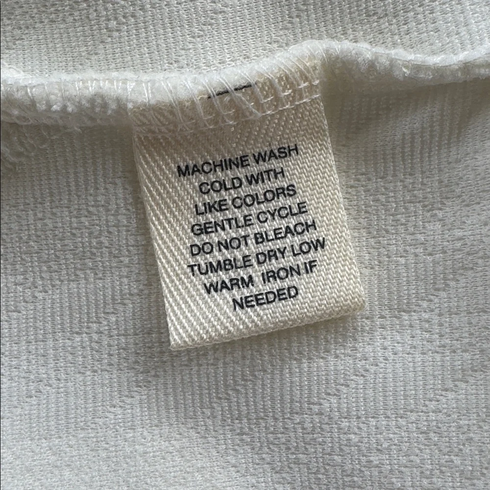 Westbound white textured cable knit cotton stretch full zip vest size small